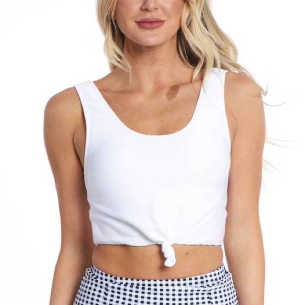 White tank style swim top